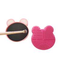 Private Label Cute animal shape silicone makeup brush cleaning mat factory price