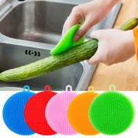 Kitchen Cleaning Brush Silicone Dishwashing Brush Circular Brush